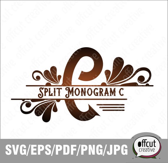 Download Split Monogram Svg Split Letter C Svg Divided Initial Regal Etsy