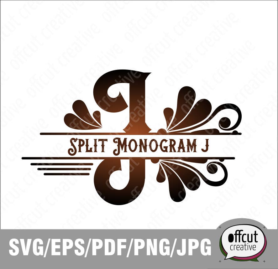 Download Split Monogram Svg Split Letter J Svg Divided Initial Regal Etsy