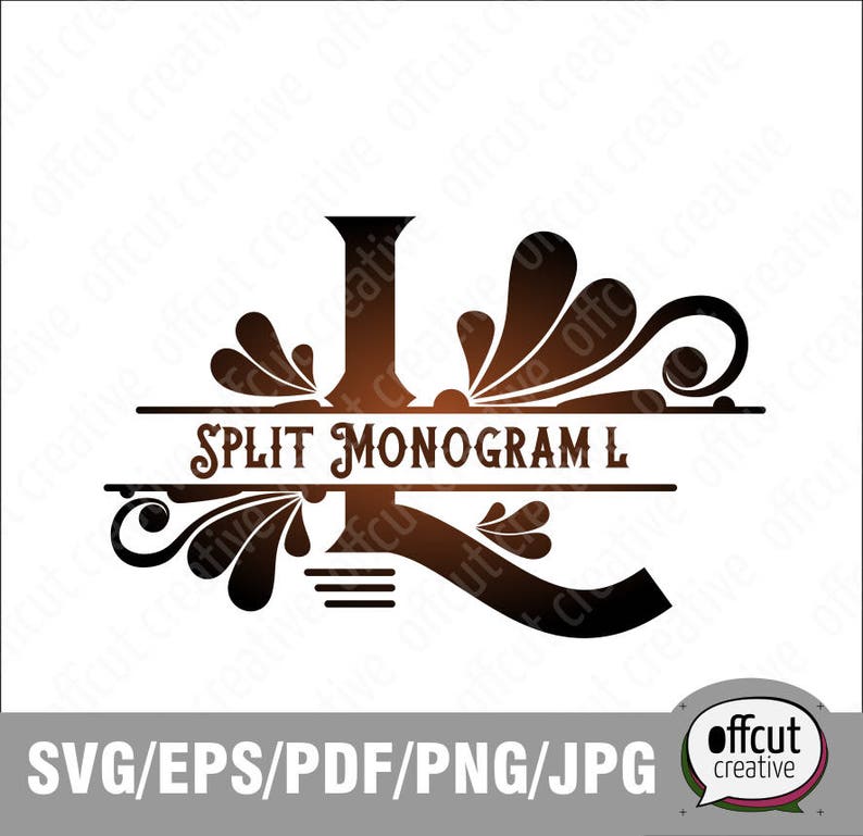 Download Split Monogram SVG Split Letter L Svg Divided Initial ...
