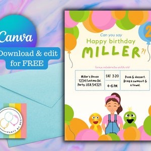 Ms. Rachel birthday party invitation | invite | Digital download | Songs for littles | Ms Rachel boy birthday | girl birthday | toddler