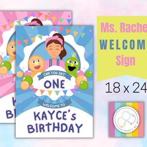 Ms. Rachel Birthday WELCOME sign | Ms Rachel Party decor | Songs for littles | digital download | custom | personalized