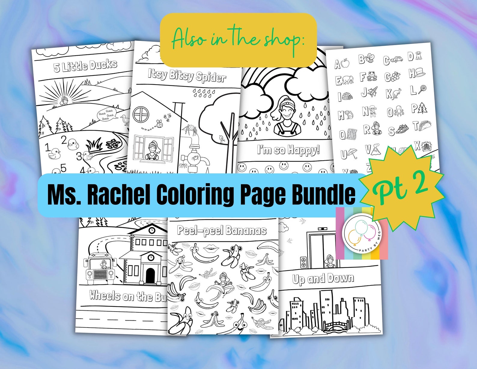 Rachel Lettering Coloring Pages Ms. Rachel Coloring Pages | Kids Cartoon Bundle Part 1 (digital ...