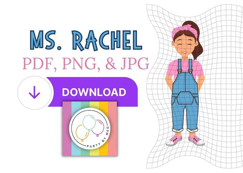 Ms. Rachel Full Body Graphic | Printable Clipart (digital Download) - Etsy