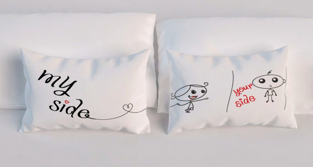 My Side Couple Pillowcase Set His and Hers Gifts Boyfriend Girlfriend