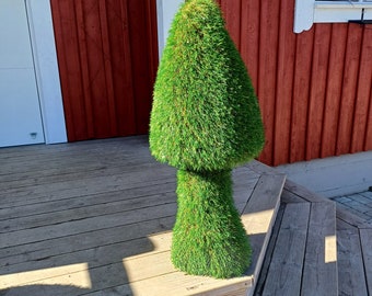 Mushroom height: 60 cm. Medium Garden Mushroom. Topiary Artificial Grass Mushroom Figure. Topiary figure of a mushroom for the garden.