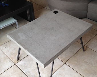 Low polished concrete table