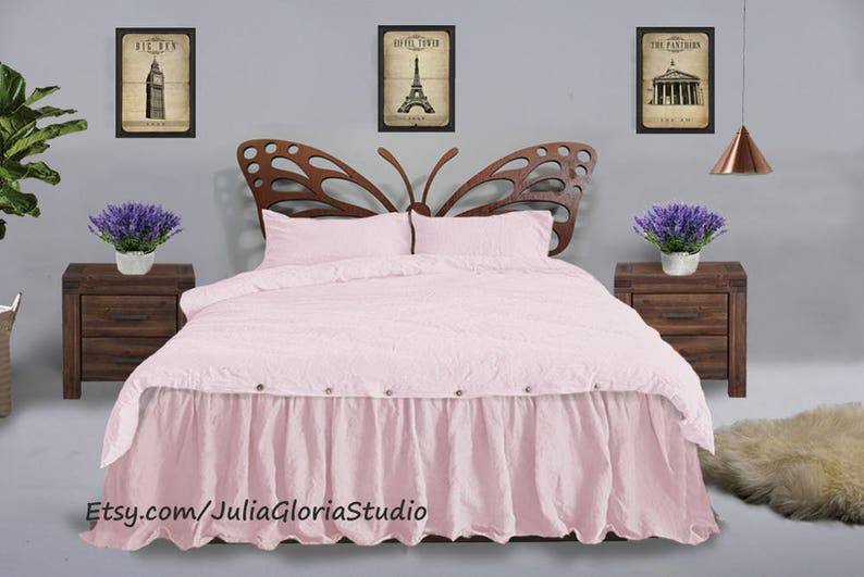Comforter Linen Bedding Shabby Chic Bedding Dust Ruffle Etsy
