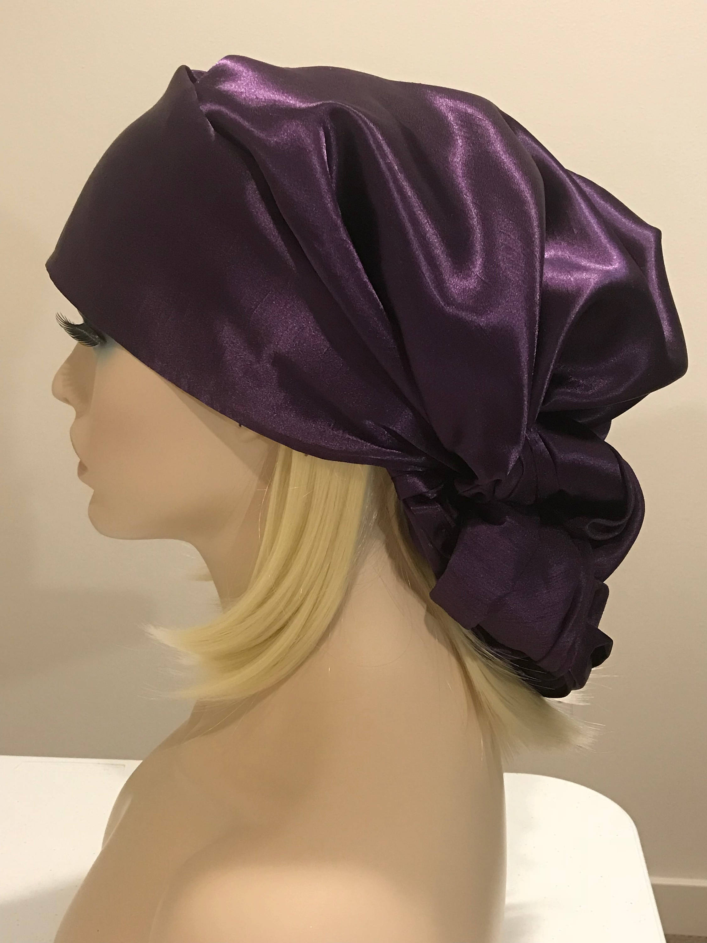 Pretty satin purple scarf head wrap purple scarves gifts Etsy
