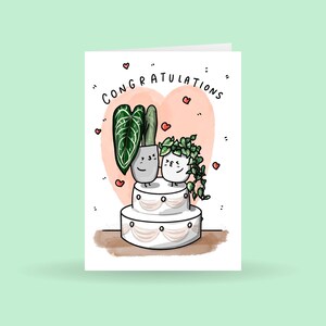 Carte de vœux Félicitations pour votre mariage, plante