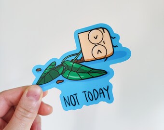 Not Today Alocasia Houseplant 4"Vinyl Sticker