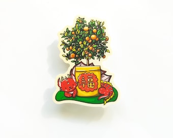 Chinese New Year Calamondin Plant 3" Vinyl Sticker