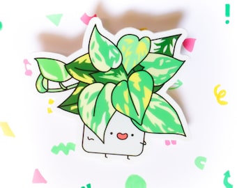 Pothos Plant Sticker/ plant parent/ plant gift/ plant mom/ plant dad/ leaf stickers/ cute plant stickers