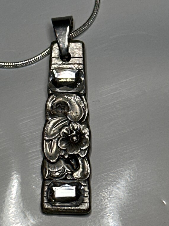 Clear crystals daffodils spoon necklace