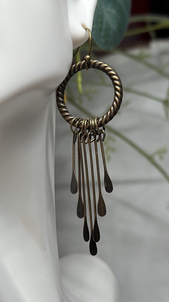 bronze paddle pins earrings