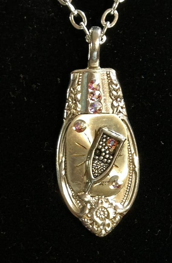 Time for wine spoon necklace