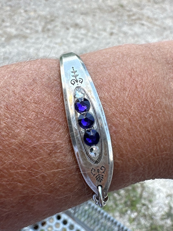 Purple crystal spoon bracelet