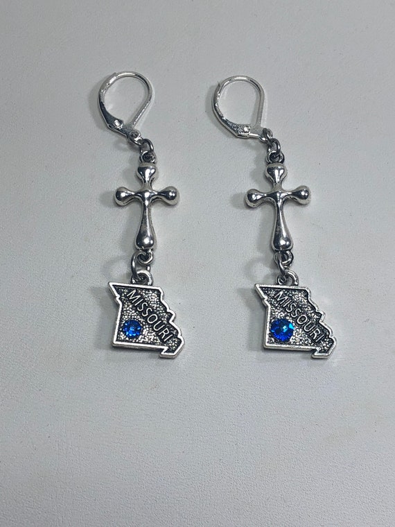 Missouri cross earrings