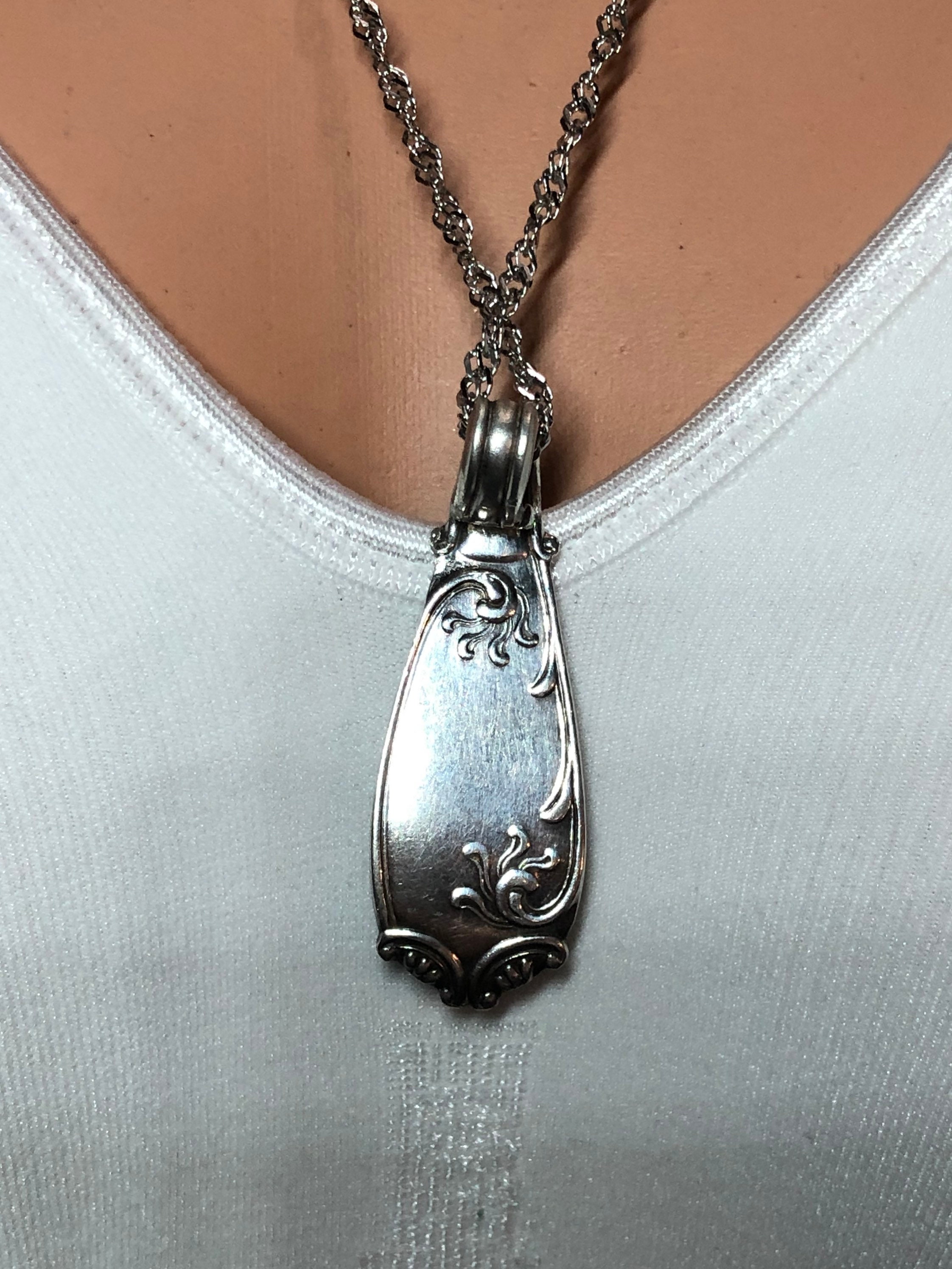 Handmade 1847 Rogers Remembrance antique spoon necklace