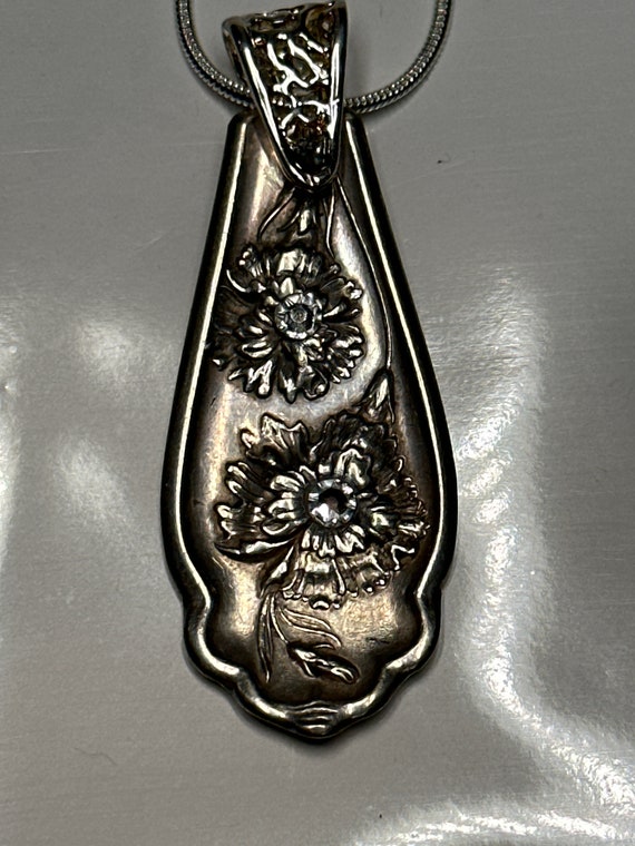 Clear crystals spoon necklace