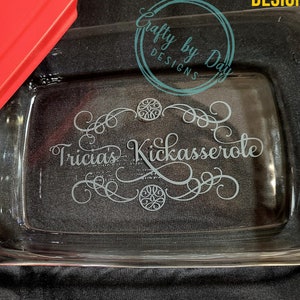 Etched Kickasserole Dish - Casserole Dish - Personalized Gifts - Best friend gifts - Mom gifts - Mom Gift Etched - Etched Baking Dish - Cook