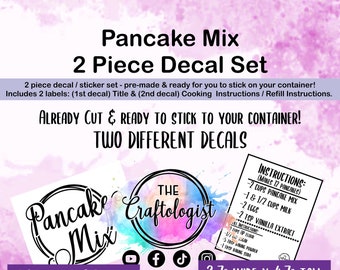 DECAL ONLY - Pancake Mix-  Pantry Label Decals for your own containers / Pantry Labels / Homemade Pancake Mix Labels / Craftologist Pancake