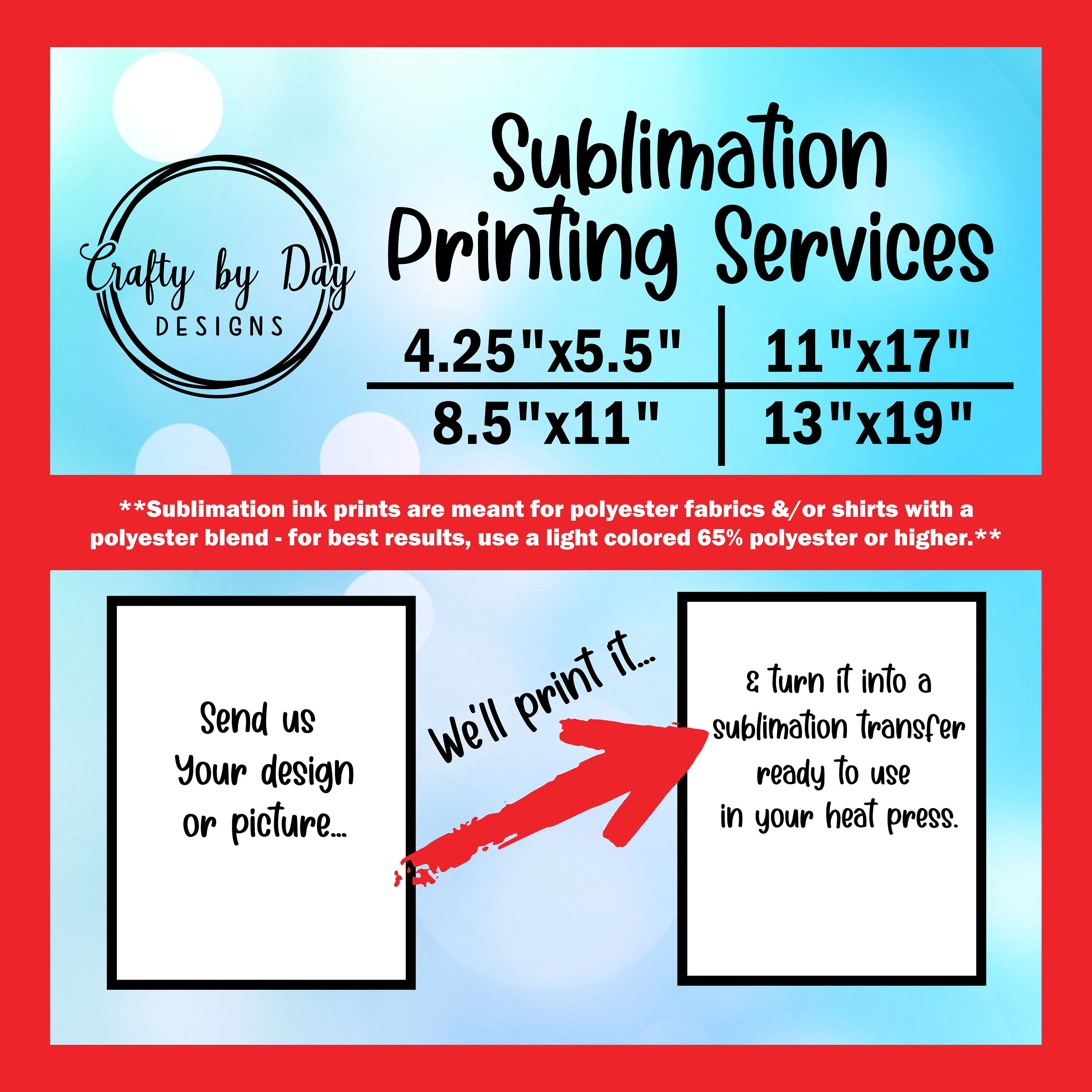 Custom Printed Sublimation Transfers / Print My Own Sublimation Images ...