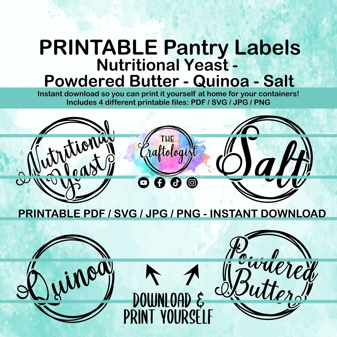 Printable Nutritional Yeast - Powdered Butter - Quinoa - Salt ...