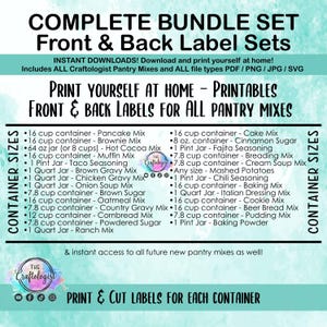 PRINTABLE Instant Download Complete Bundle 27 Craftologist Pantry Mix Label Sets (54+ labels) pdf/svg/png/jpg Print yourself at home image 2