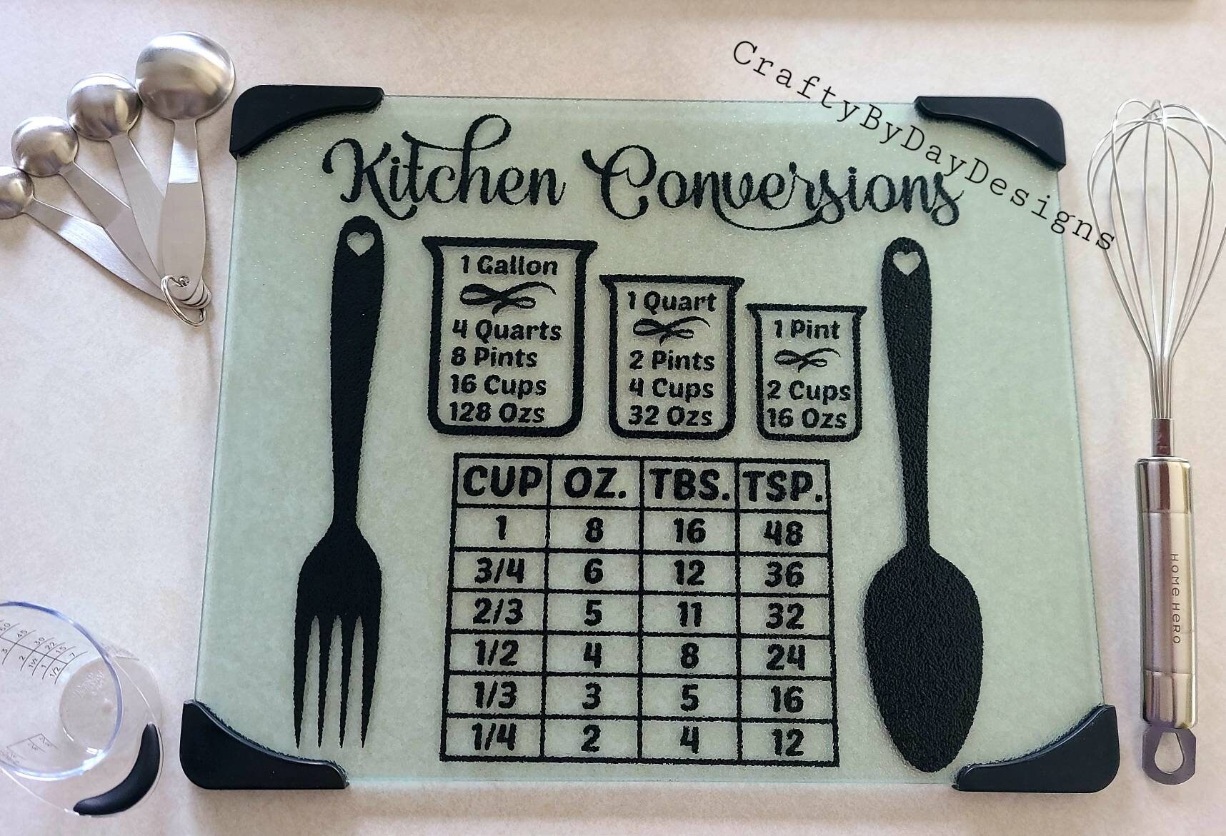 Cutting Board Kitchen Conversions / Measurements / Kitchen Etsy