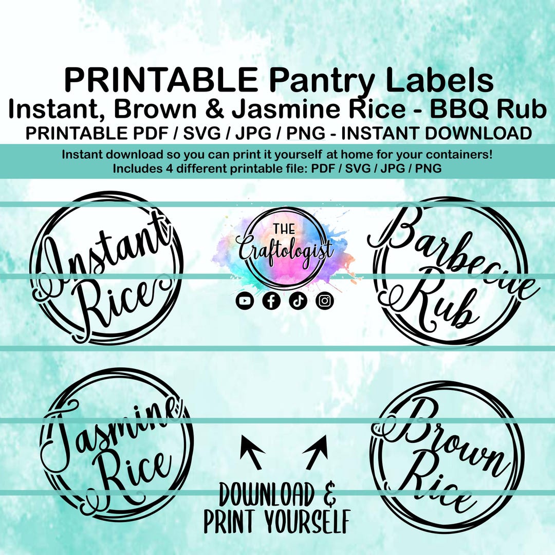 Printable Instant Rice - Barbecue Rub - Jasmine Rice - Brown Rice ...