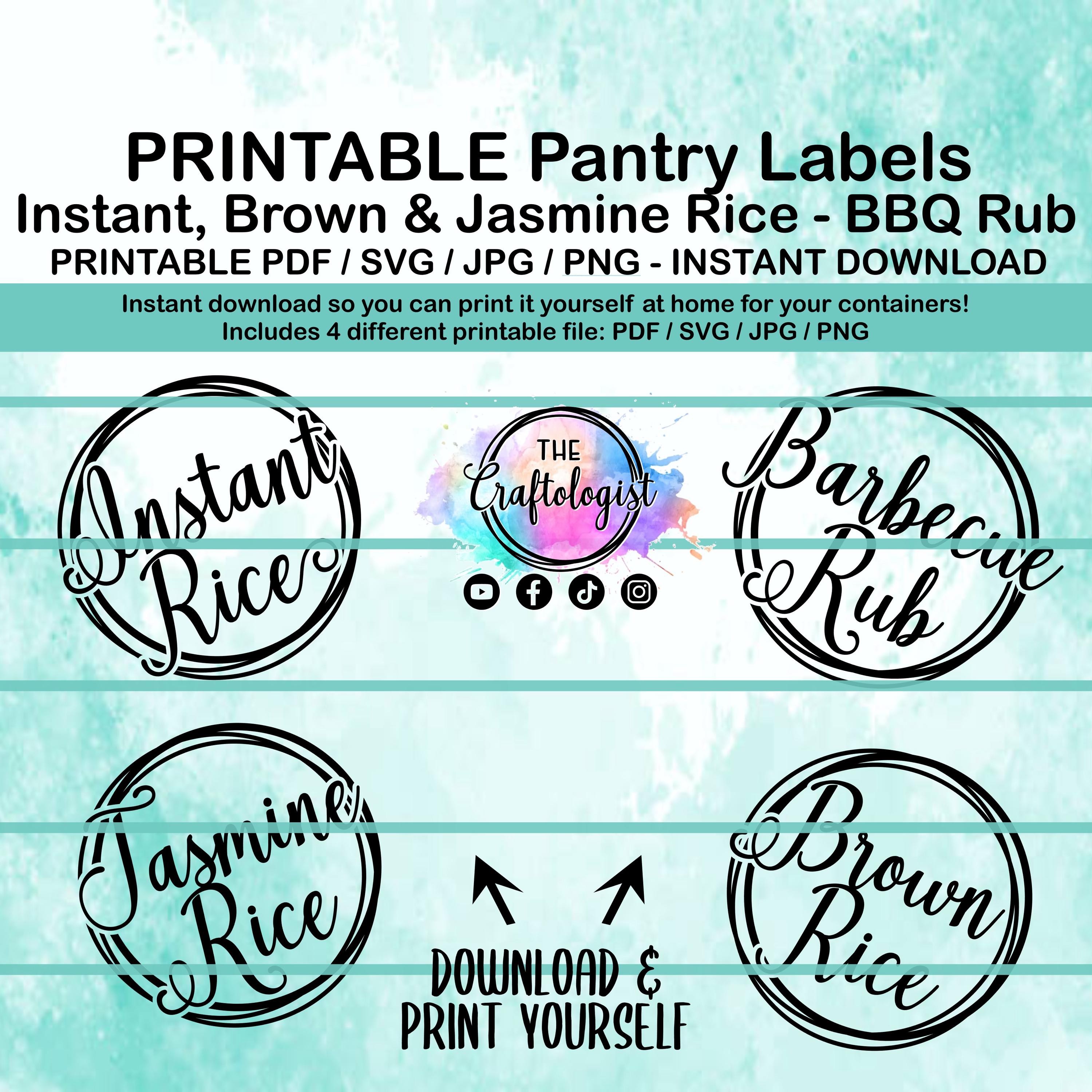Printable Instant Rice - Barbecue Rub - Jasmine Rice - Brown Rice ...