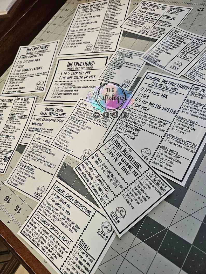 BACK LABELS ONLY - You Pick Craftologist Pantry Recipe Labels for Your ...