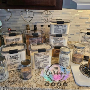 BACK LABELS ONLY - You pick Craftologist  Pantry Recipe Labels for your own Containers /  Pantry Labels / Craftologist  Labels / Back only
