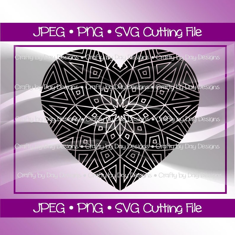 Download Intricate Heart Design Mandala SVG Instant Download | Etsy