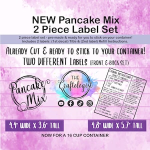 DECAL ONLY - Pancake Mix-  Pantry Label Decals for your own containers / Pantry Labels / Homemade Pancake Mix Labels / Craftologist Pancake