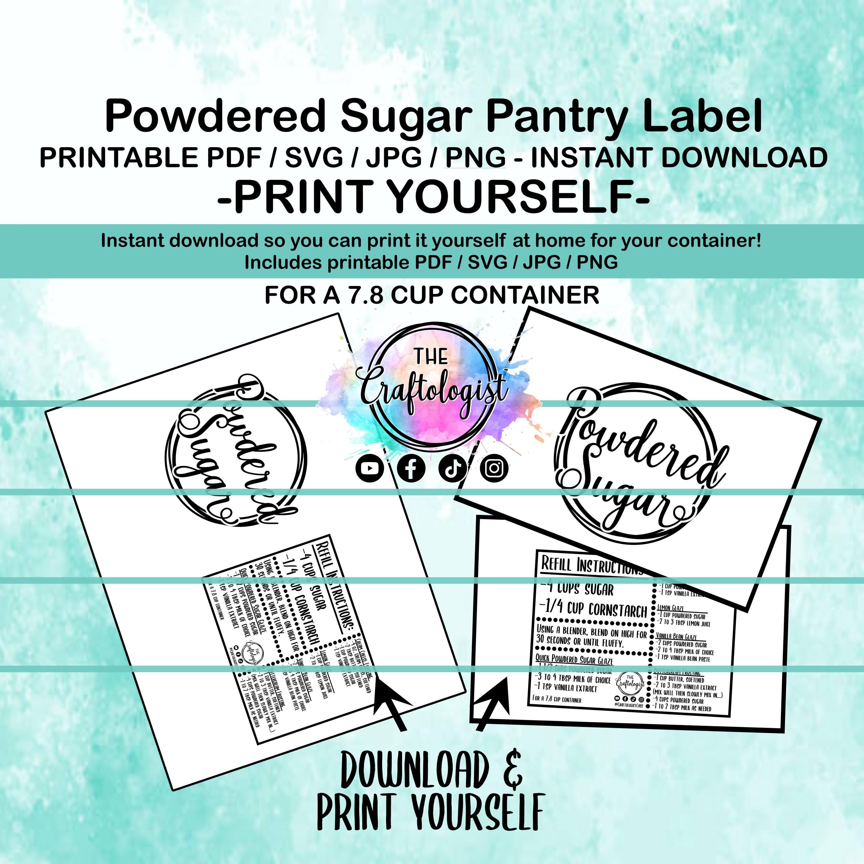 Powdered Sugar Label - Etsy