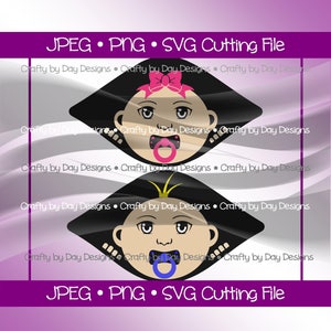 Peeking Babies (ragazzo e ragazza) - File di taglio SVG, PNG, JPG, Download digitale istantaneo