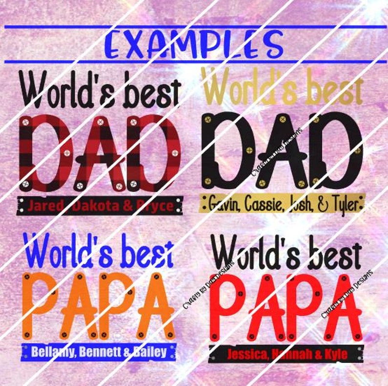 Download Worlds best Dad Papa two svg's with screws and plank | Etsy