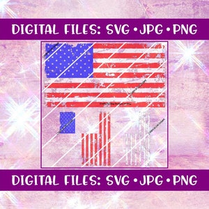 Distressed American Flag full color SVG - Instant Download - svg/jpg/png