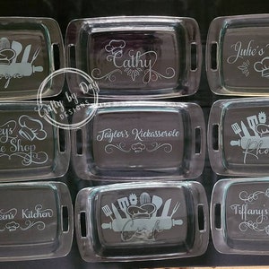 ON SALE 11x7 Etched Casserole Dish - Casserole Dish - Personalized Gifts - Custom Cassero - Personalized Mom Gift Etched Casserole Dishes