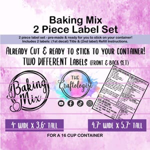 DECALS ONLY - Baking Mix Pantry Label Decals for your own containers / Pantry Labels / Homemade Baking Mix Pantry Labels