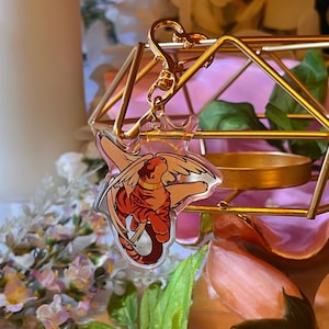 Seraphim “Tiny Tiger” HOLO Acrylic Keychain | Tiger Charm | Angel Keychain | Cute Keychain | Animal Keychain | Charms | Kawaii Keychain