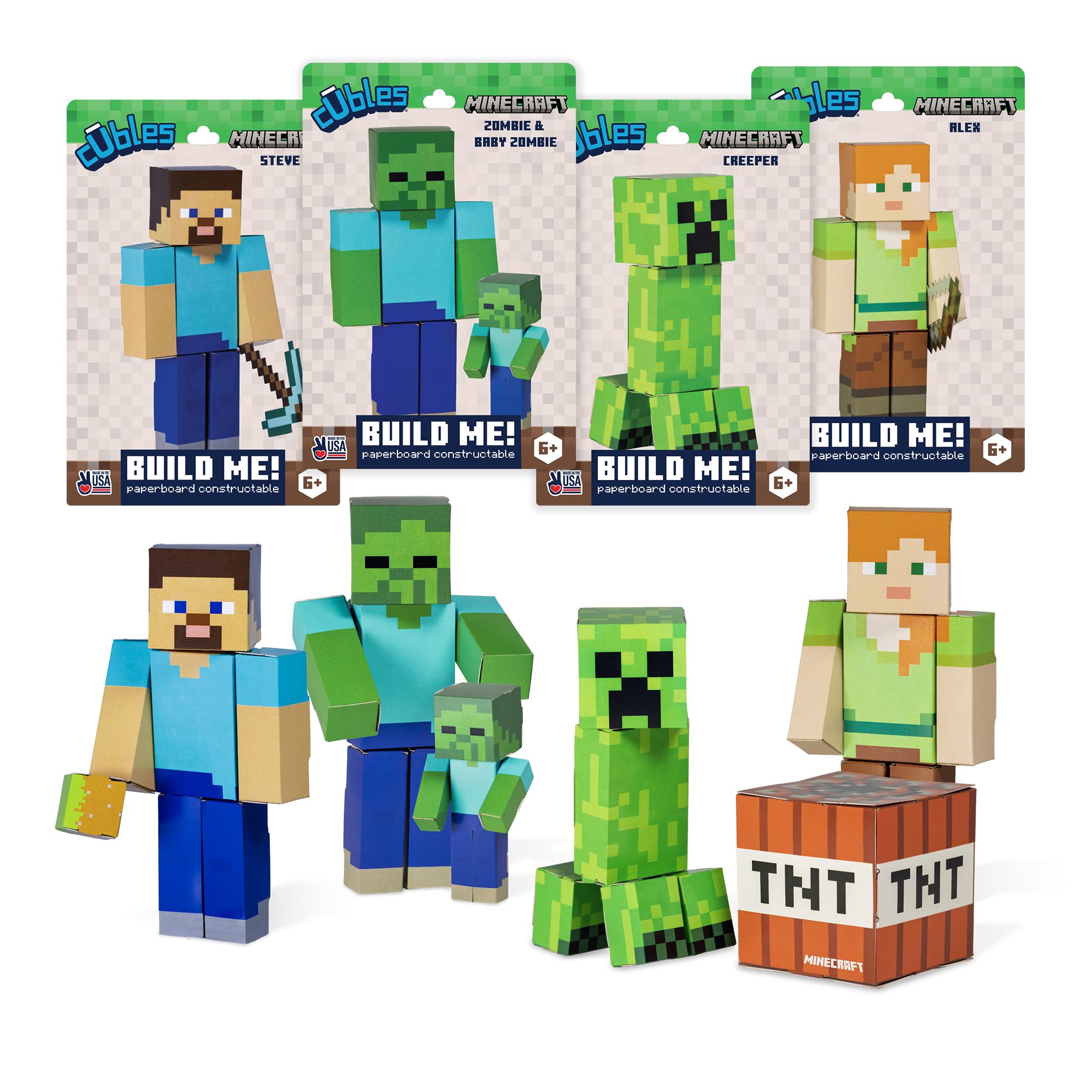 Minecraft Buildable Creeper Minecraft Buildable Paperboard Activity Set - Steve, Alex, Creeper ...