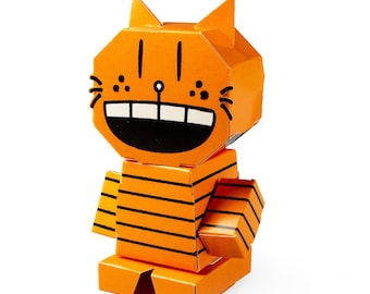 Dog Man Petey Party Pack of 6 Cubles by Dav Pilkey - 3D Paperboard, Birthday Favors Classroom Ages 6+
