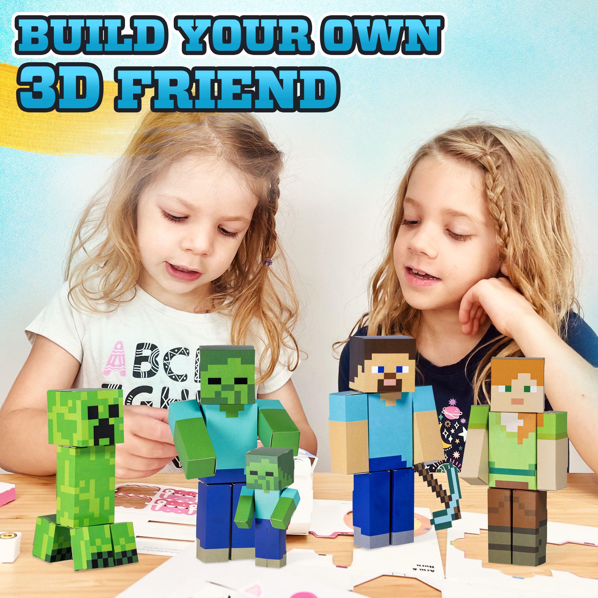 Minecraft Buildable Creeper Minecraft Buildable Paperboard Activity Set - Steve, Alex, Creeper ...