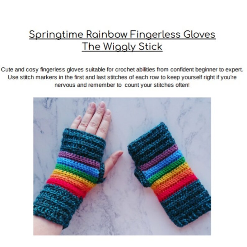 PDF PATTERN Crochet fingerless gloves, mittens, rainbow, crochet image 5