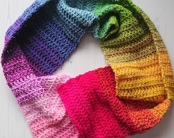 Chunky rainbow scarf - colourful - colour block
