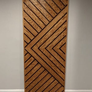 Custom Made Stained Chevron Arrow Style Farmhouse Sliding Barn Door - 1 Door Only