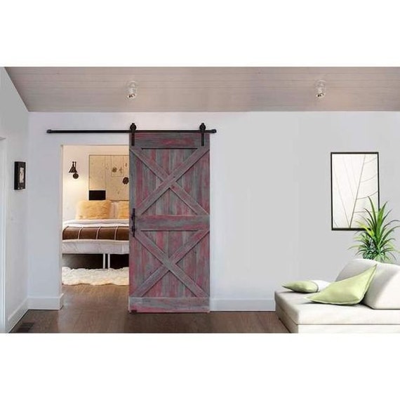 Custom Made Classic Double X Style No Frame Sliding Barn Door Etsy