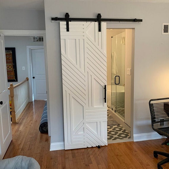 Custom Made Diffe Stripes Design Modern Farmhouse Sliding Custom Made Diffe Stripes Design, Modern Sliding Barn Doors Interior